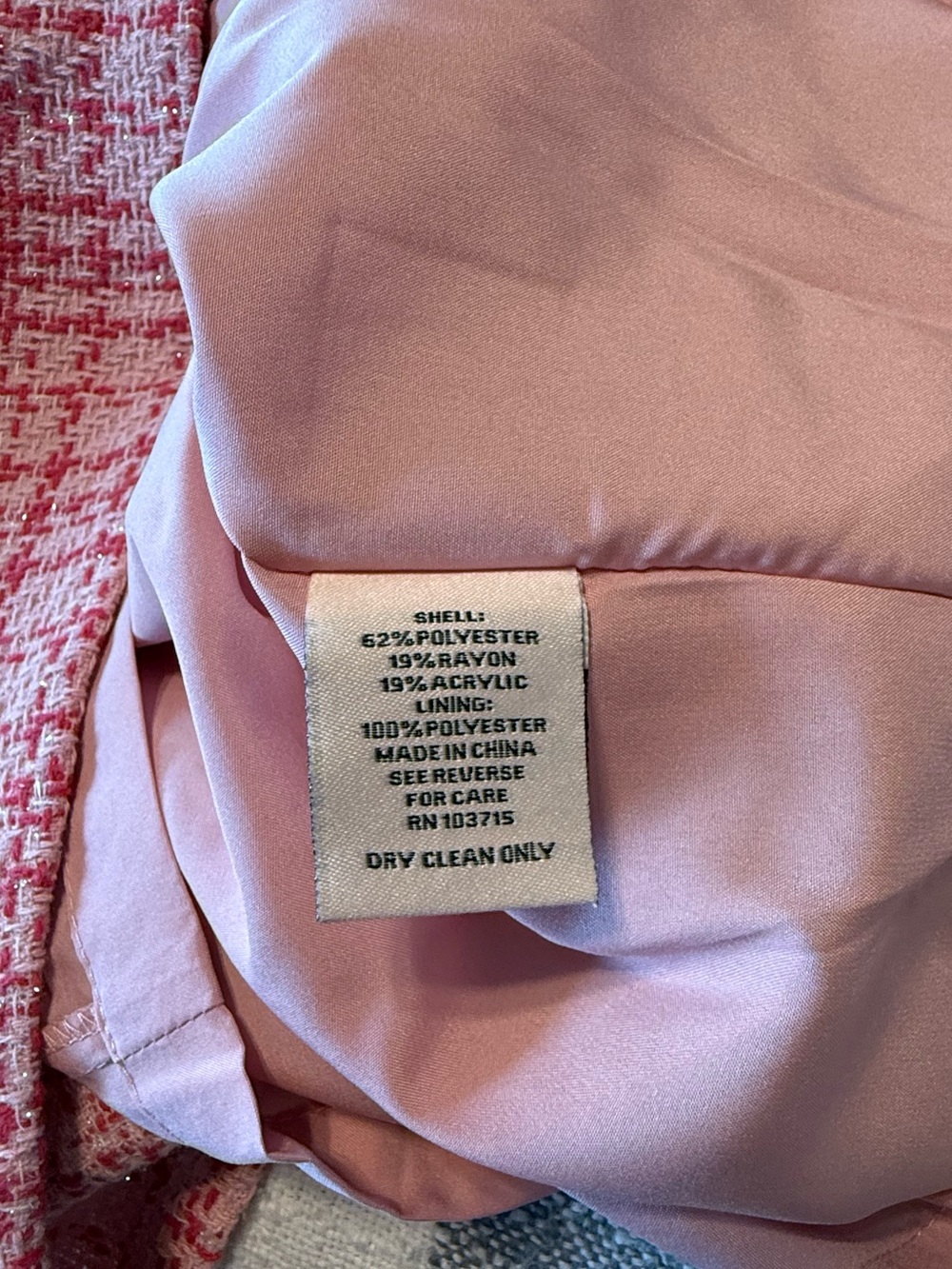 NWT Nanette Lapore SZ 12 Pink Tweed Long Sleeve Dress Faux Pearl Buttons - Picture 7 of 11